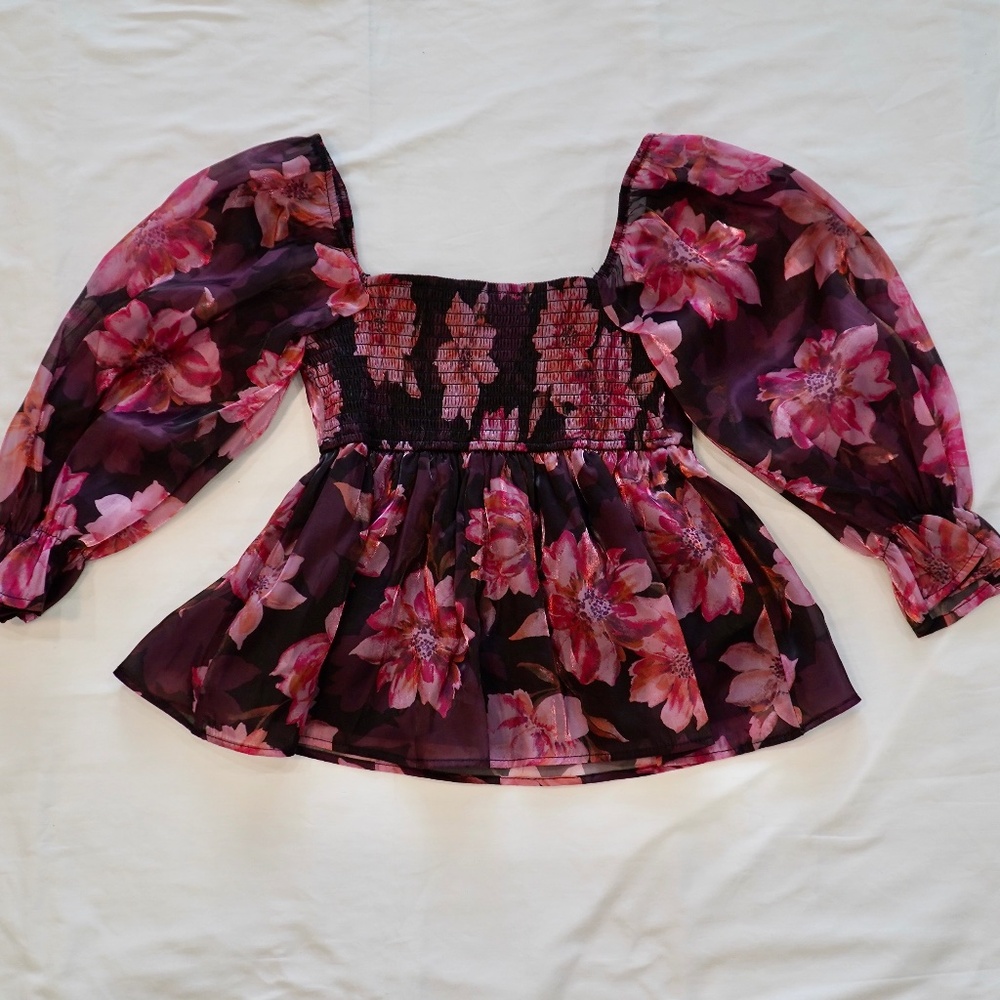 Thirty Thirty pink Floral Off Shoulder Shirt Size L